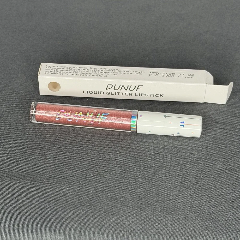DUNUF Liquid Glitter Lipstick Long Lasting Shimmer Lip Color NEW Color #09